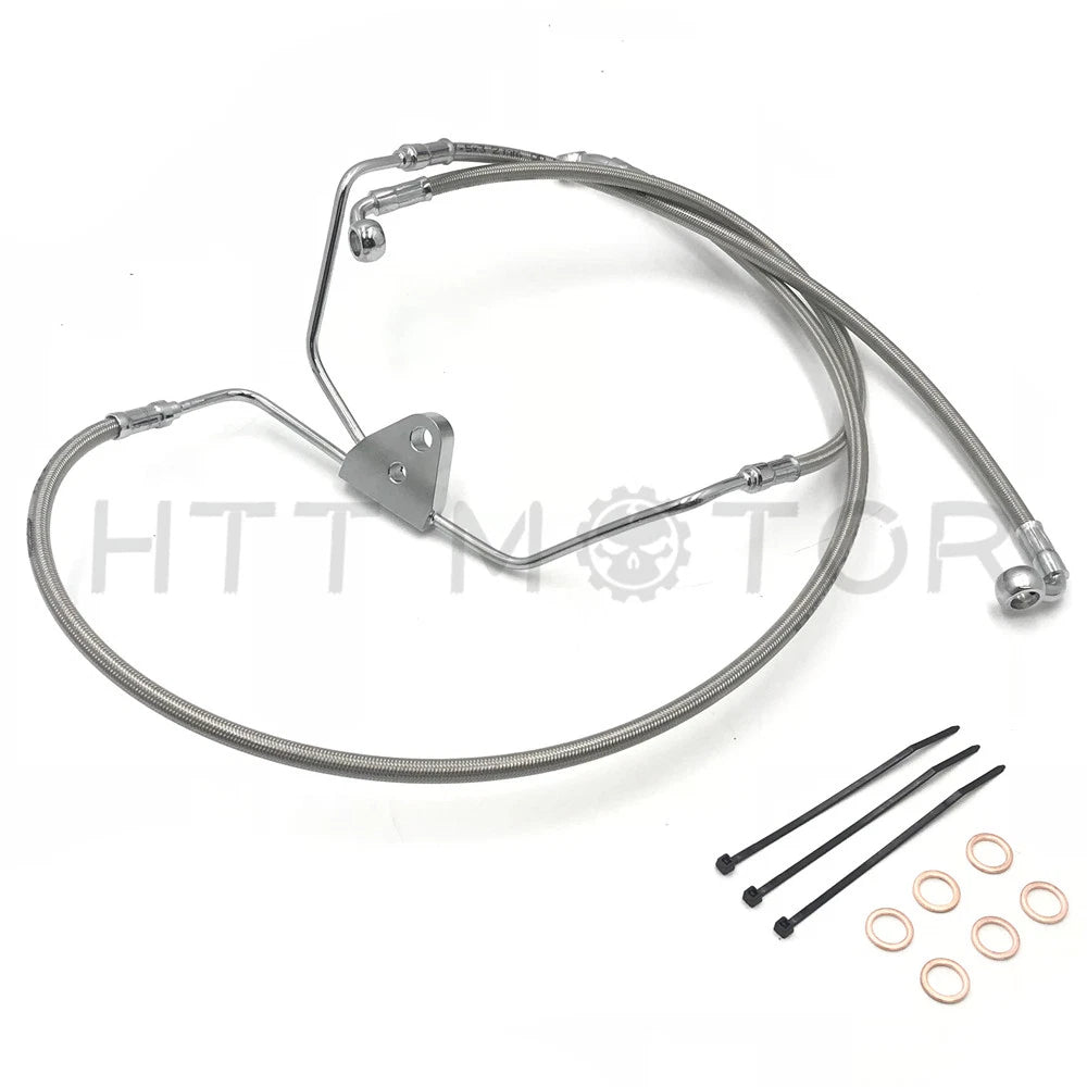 Stainless Brake Line Kit for Harley Touring (2008–2013) +10" Chrome