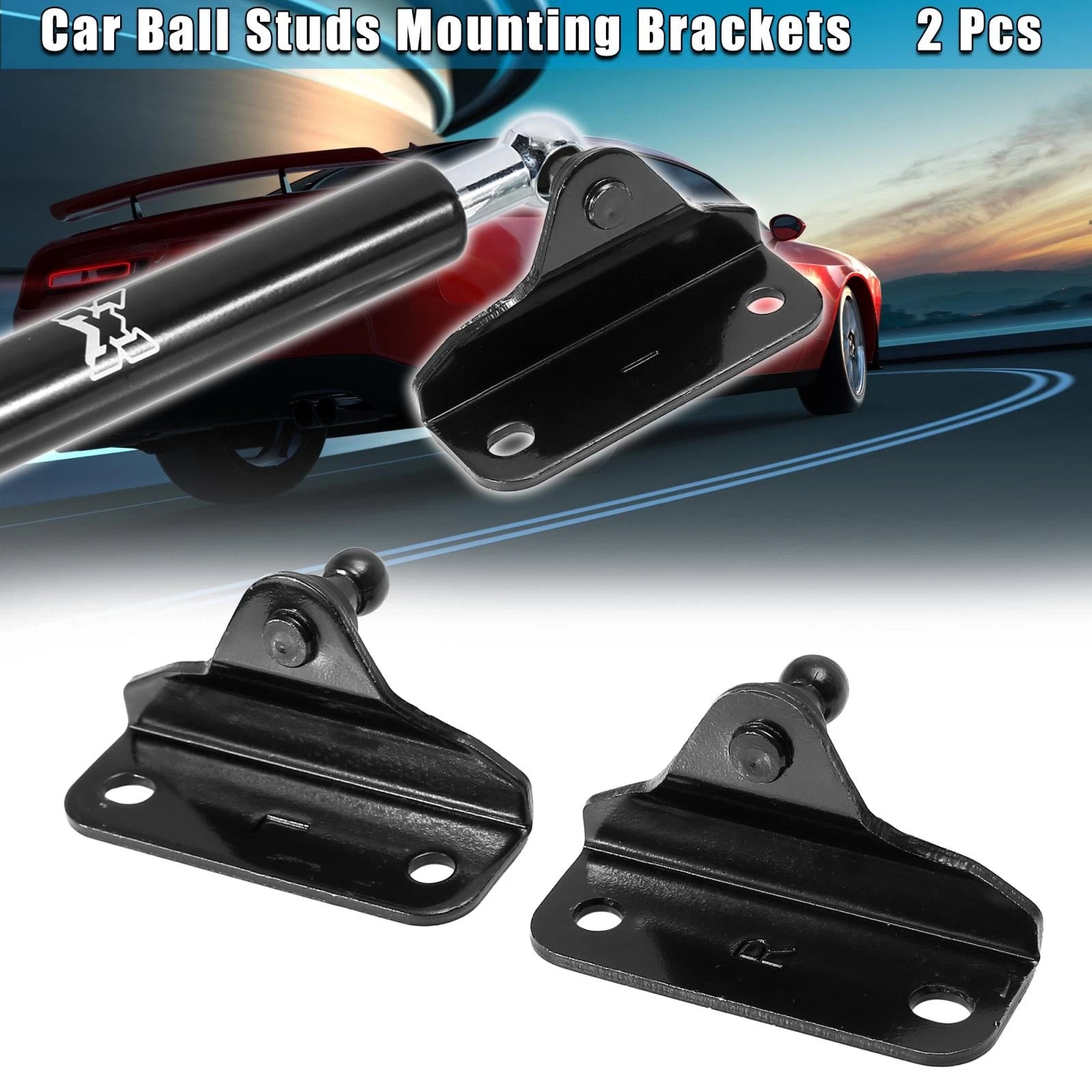 2X 10mm Ball Studs Mounting Brackets for Gas Struts Shocks