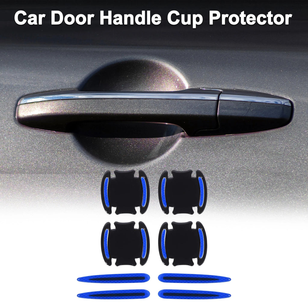 Door Handle Cup Protector for Car (Black, Blue)