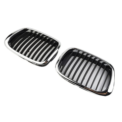 Set of 2 Front Chrome Black Grille for BMW 5 Series E39 (1997–2003)