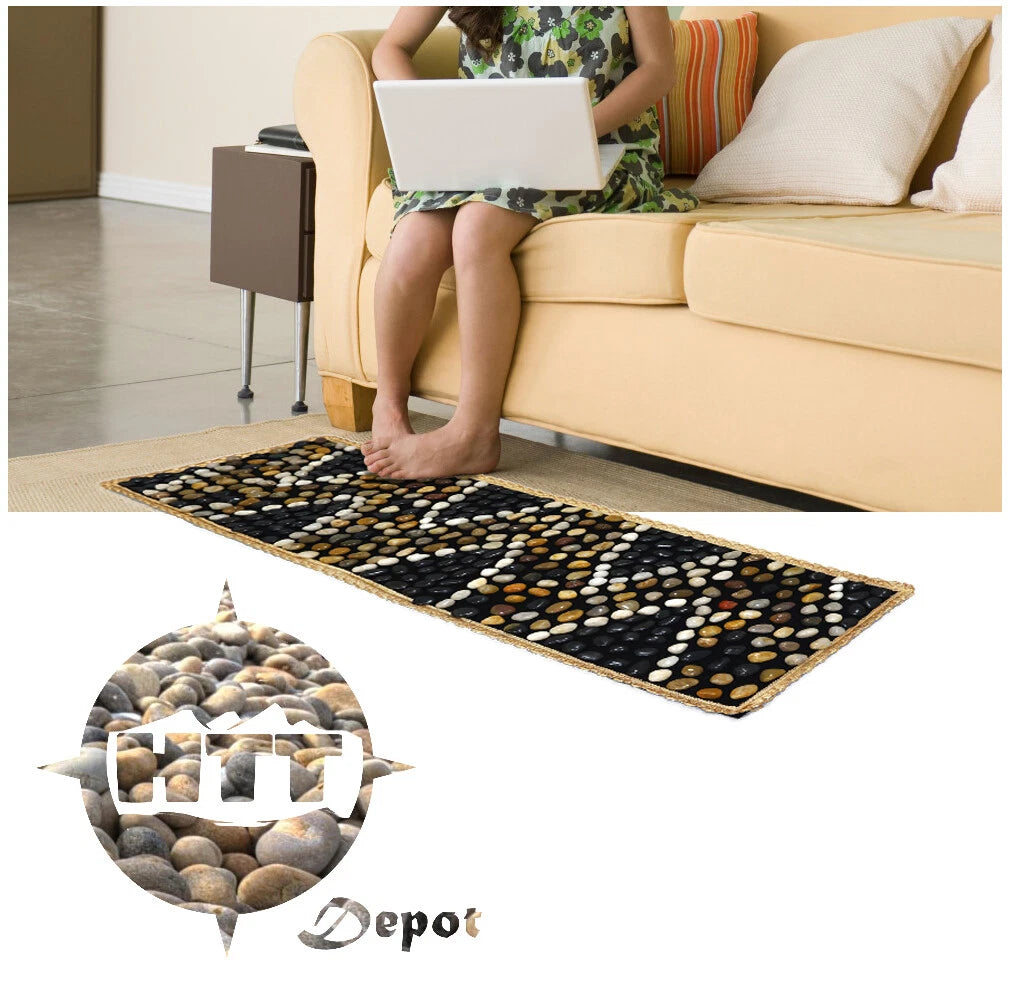 Cobblestone Foot Massage Mat for Bathroom Kitchen (59x16.5)