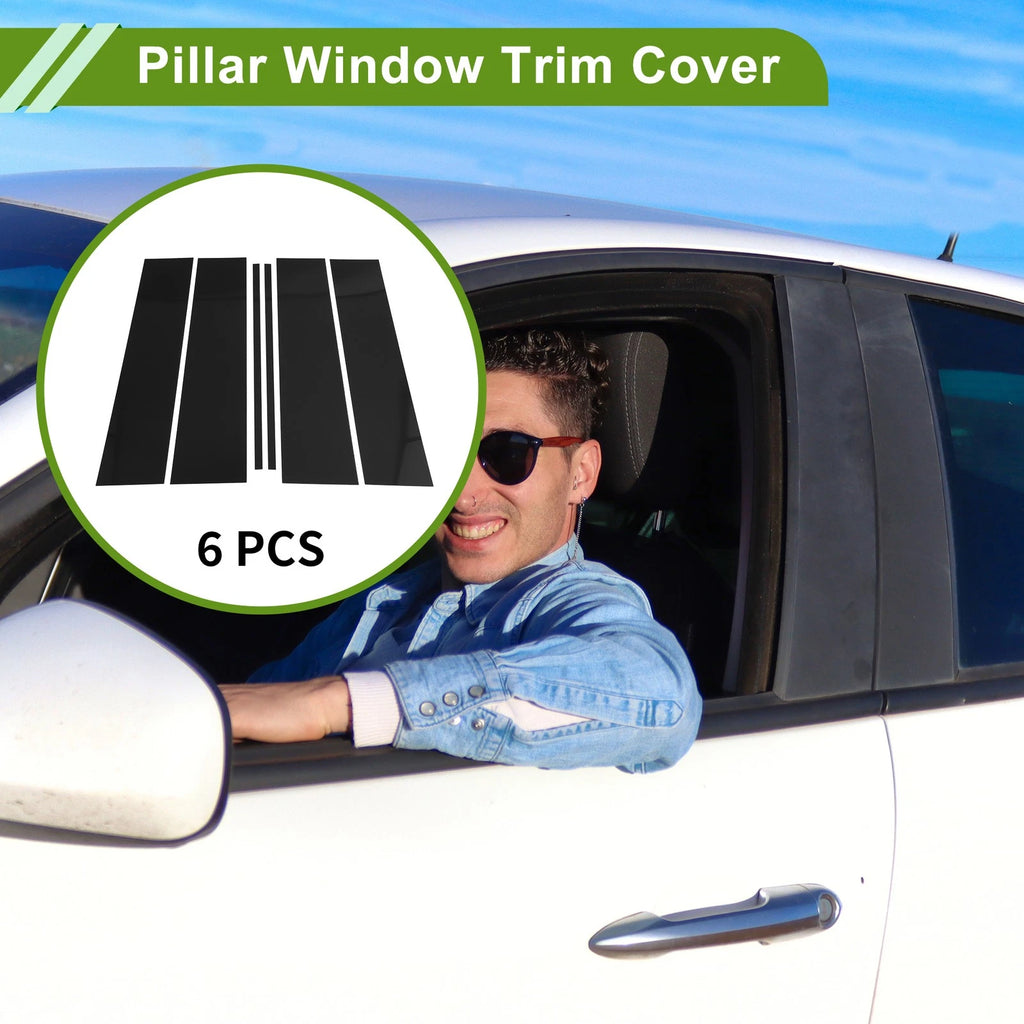 6 Pcs Pillar Window Trim Replacement for Chevy Suburban (2021–2023) Black