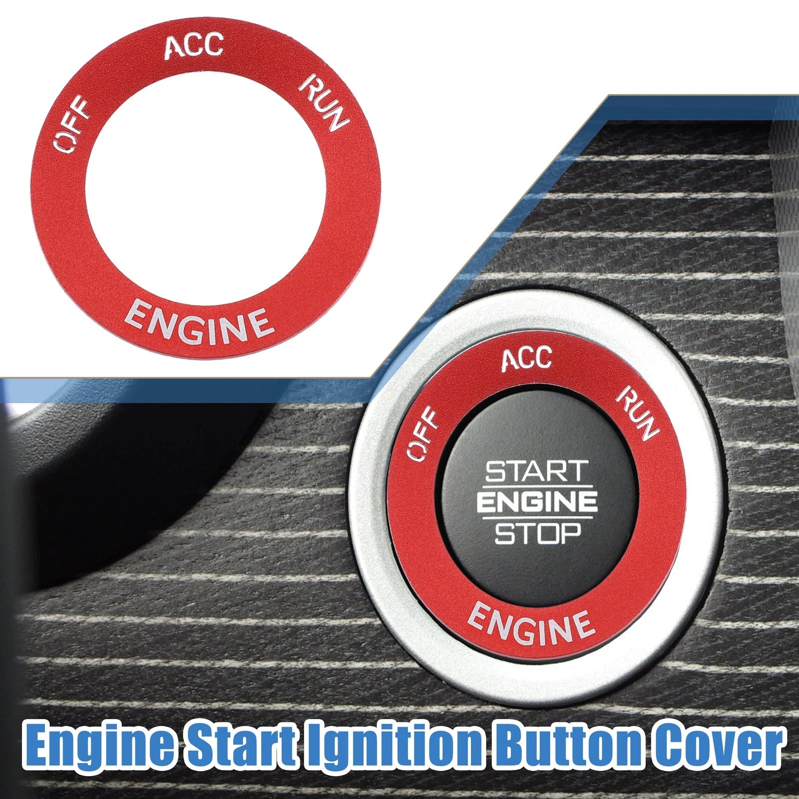 Engine Start Button Sticker for Dodge Challenger (2015–2024) Aluminum Red