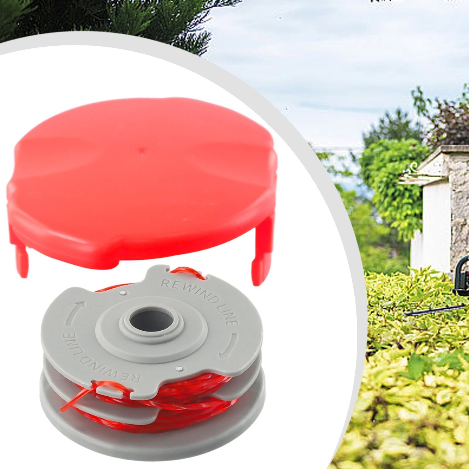 Double Auto Feed Spool & Line & Cap Cover for Flymo FLY021 FLY060 (–)