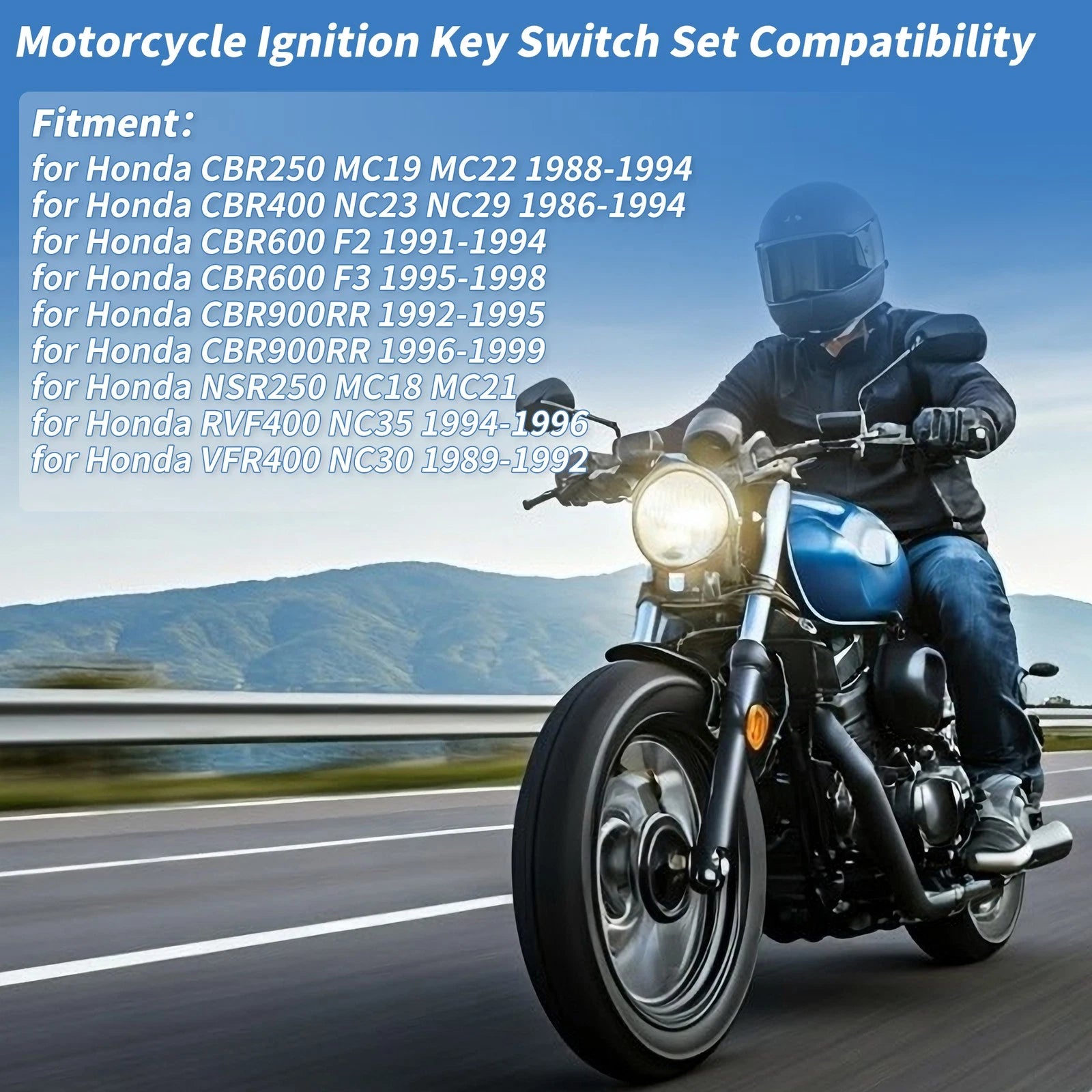 Ignition Key Switch Replacement for Honda CBR250 MC19 MC22 (1988–1994)