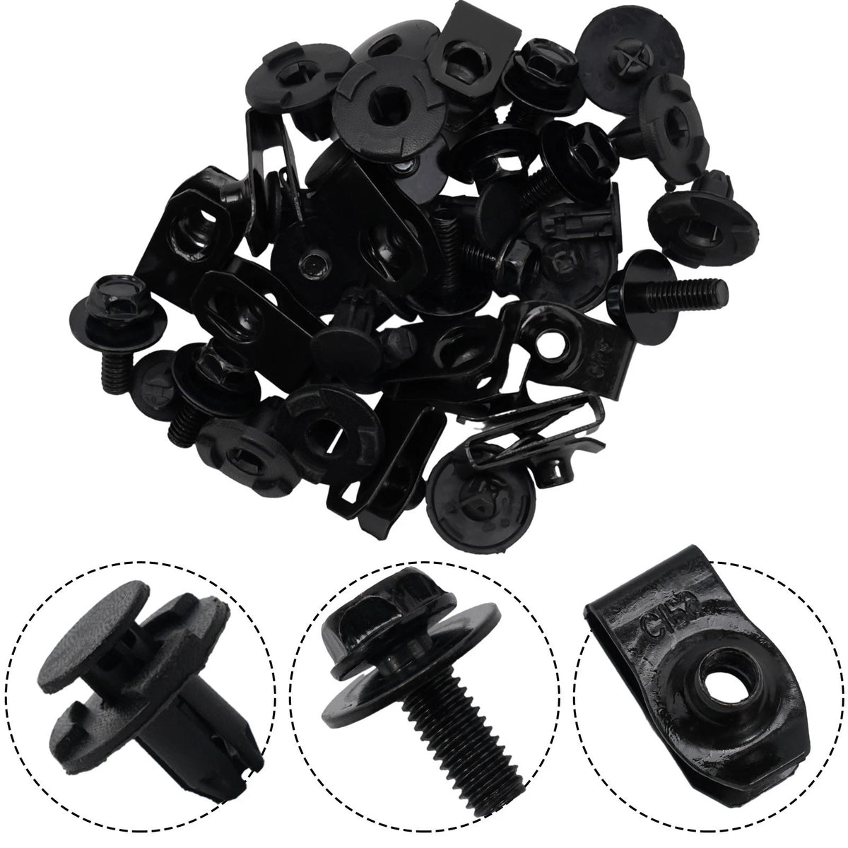 Set of 30 Plastic Clips for Undertray Cover