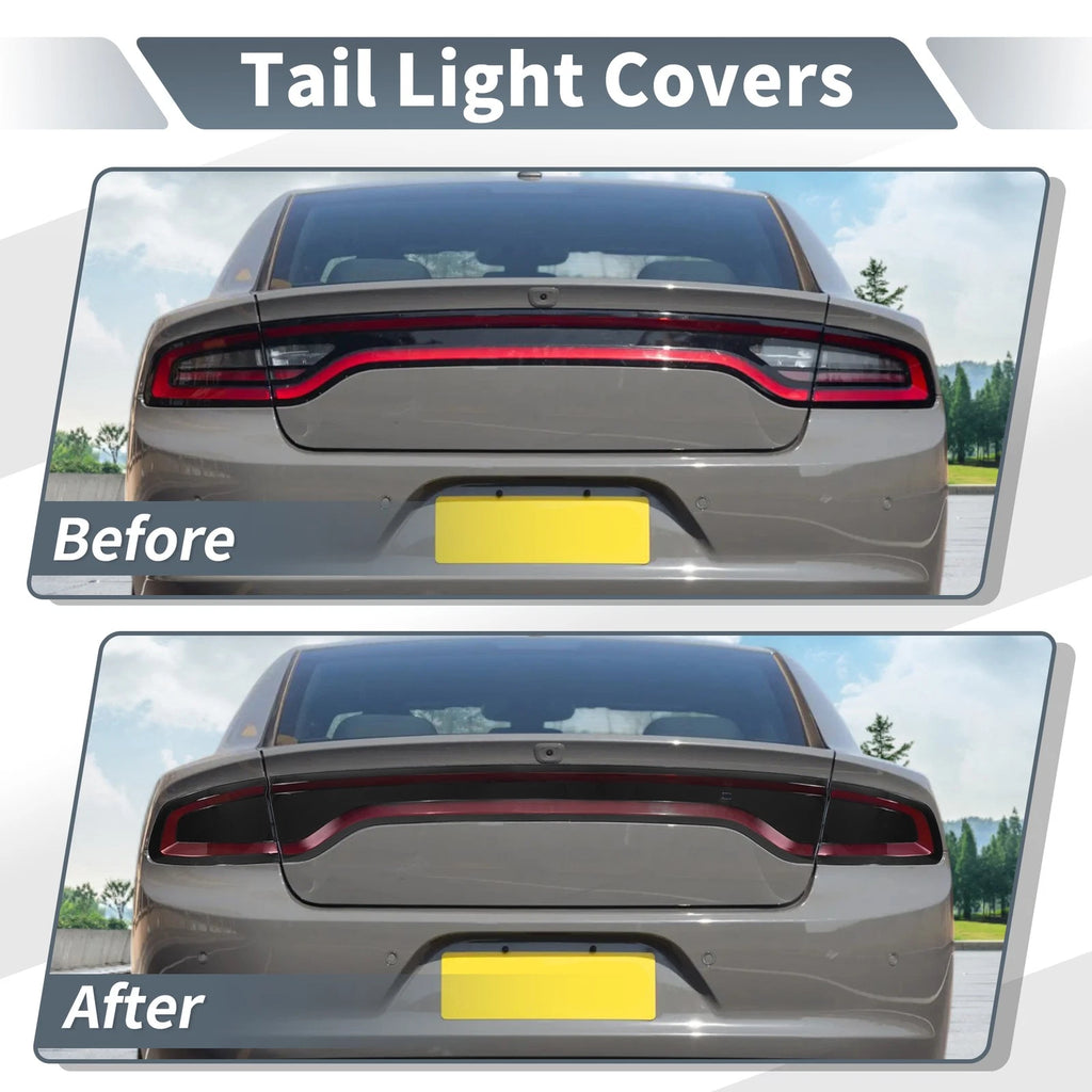 Tail Light Cover Tail Light Guard for Dodge Charger (2015–2024) ABS Smoked