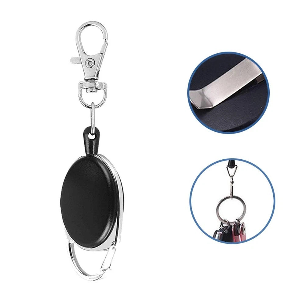 Telescopic Stainless Steel Recoil Key Chain for Quick Access to Keys