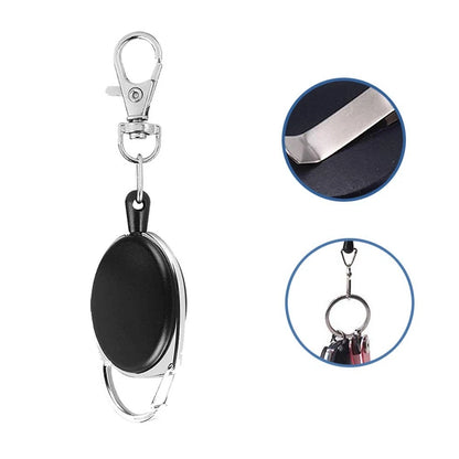 Telescopic Stainless Steel Recoil Key Chain for Quick Access to Keys