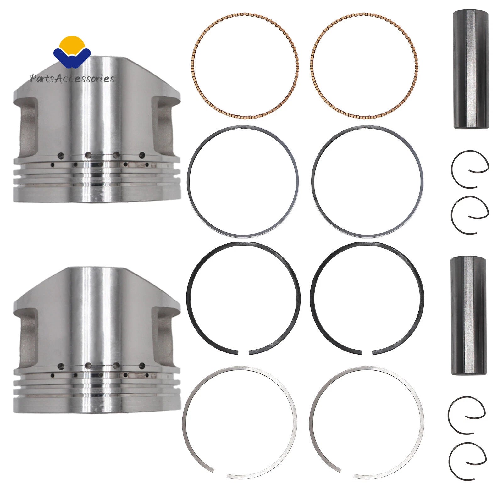 2 Pcs Crankshaft Engine Piston for Yamaha XV750 (1981–1983, 1988–1997)