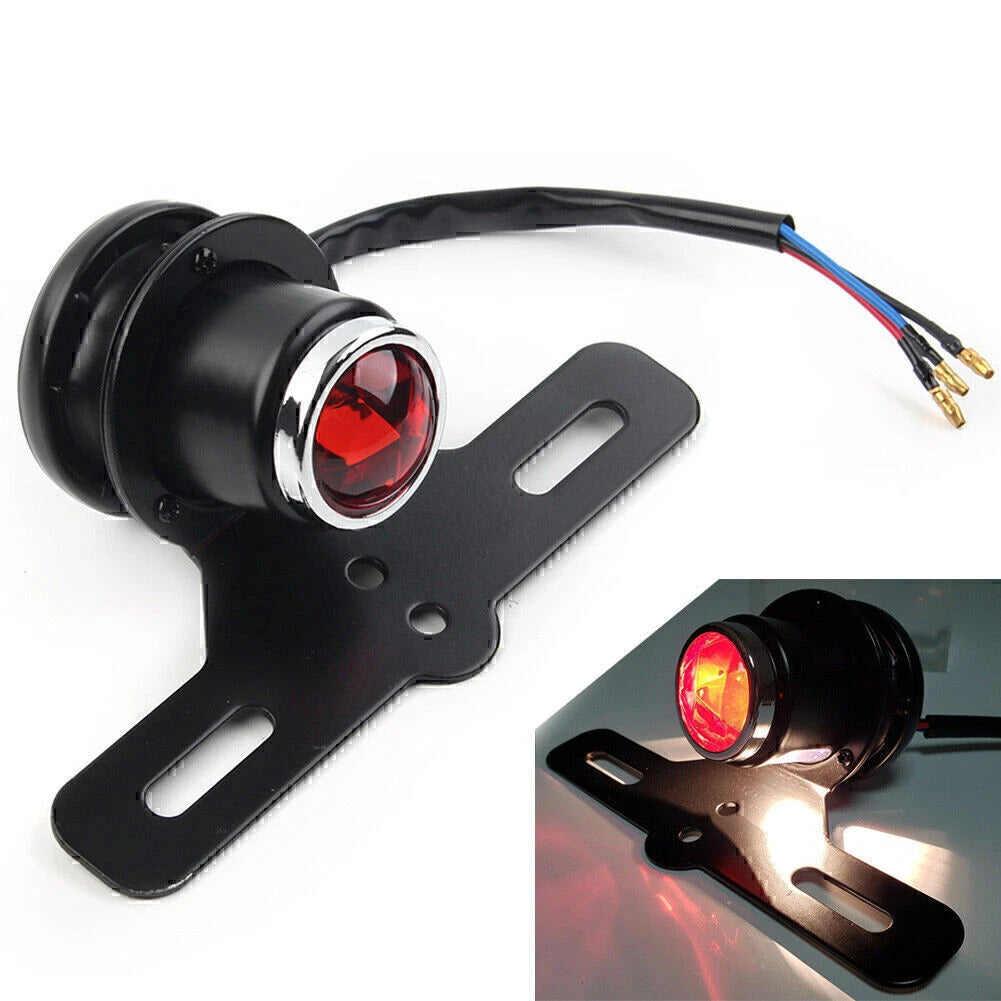 Round Retro Motorcycle Brake Tail Light for Bobber Chopper Cafe Racer