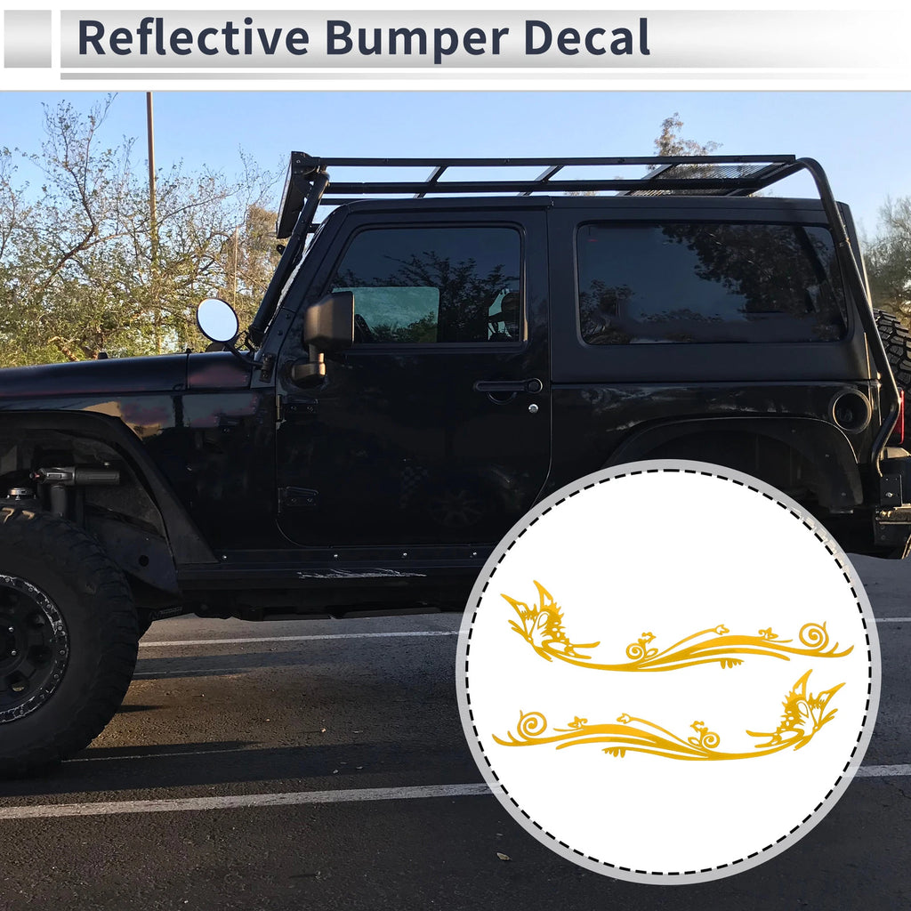 Reflective Bumper Decal for - Yellow Butterfly Pattern