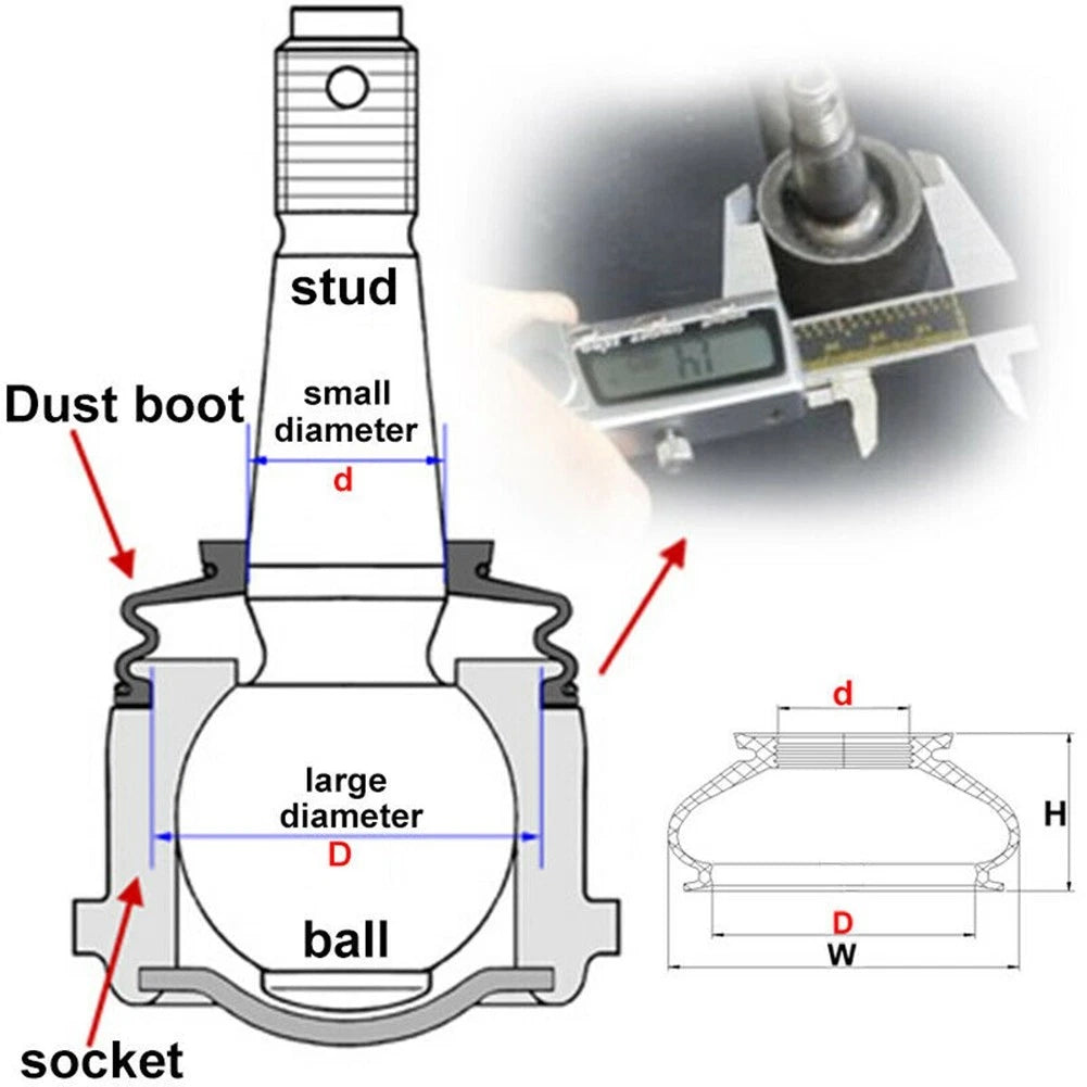 6 Piece Rubber Dust Boot Covers for