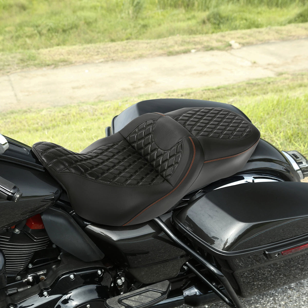 Gel Driver Passenger Seat for Harley Touring Street Road Glide (2009–2023)