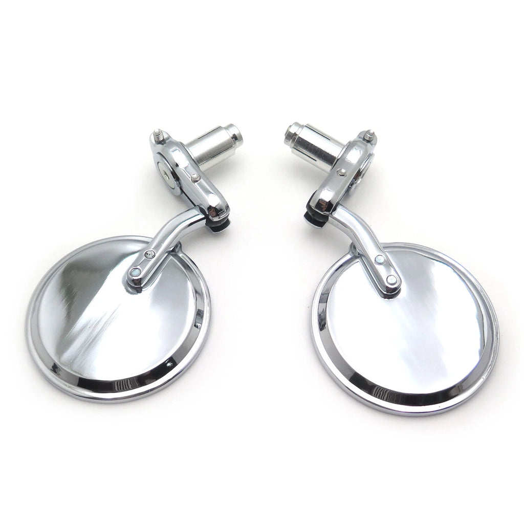 Chrome Foldable 1" (25mm) Handle Bar End Side Mirrors for Universal Motorcycles