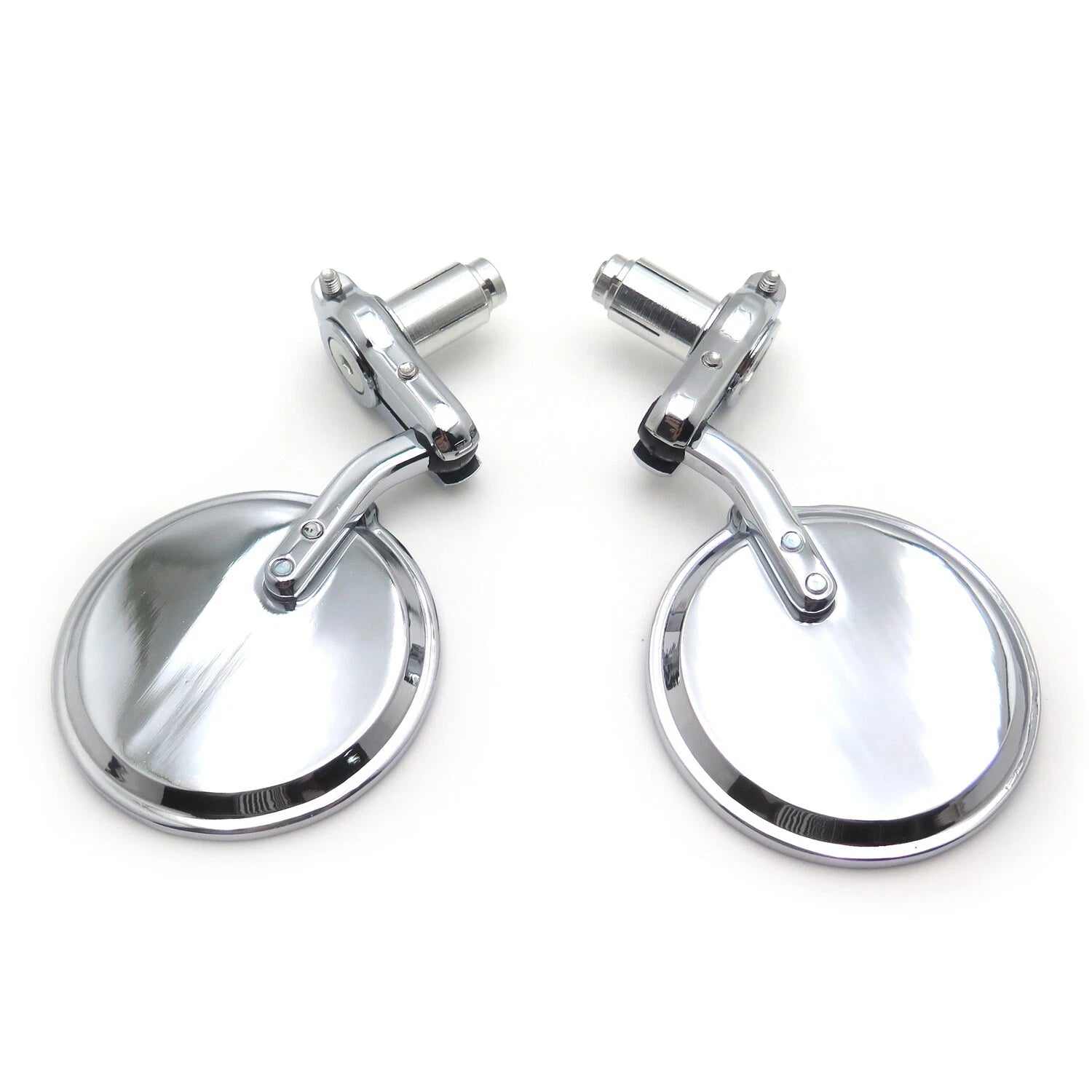 Chrome Foldable 1" (25mm) Handle Bar End Side Mirrors for Universal Motorcycles