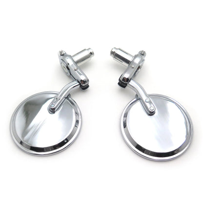 Chrome Foldable 1" (25mm) Handle Bar End Side Mirrors for Universal Motorcycles
