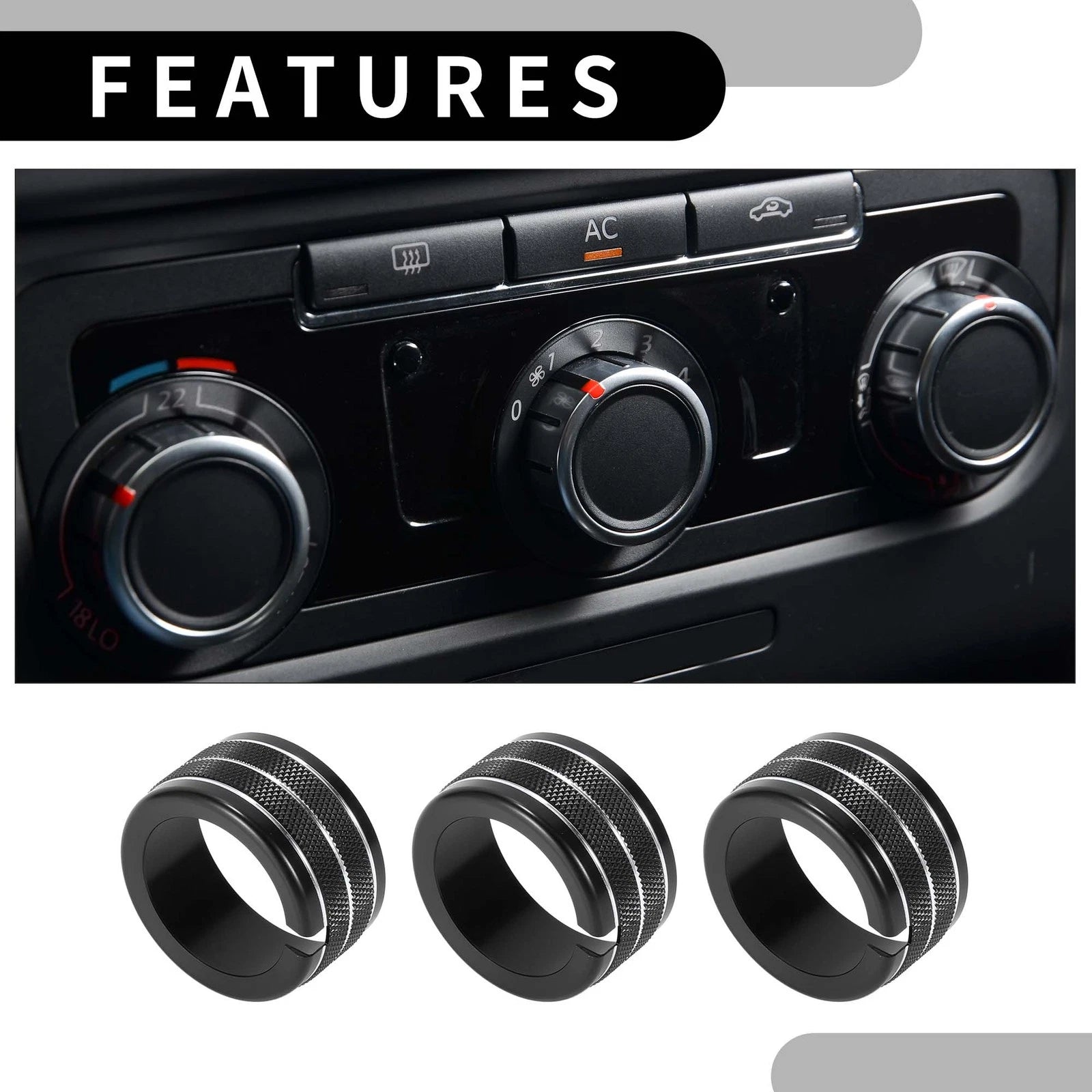 AC Heat Temperature Climate Switch Knob Cover Rear for Dodge Durango (2011–2020)