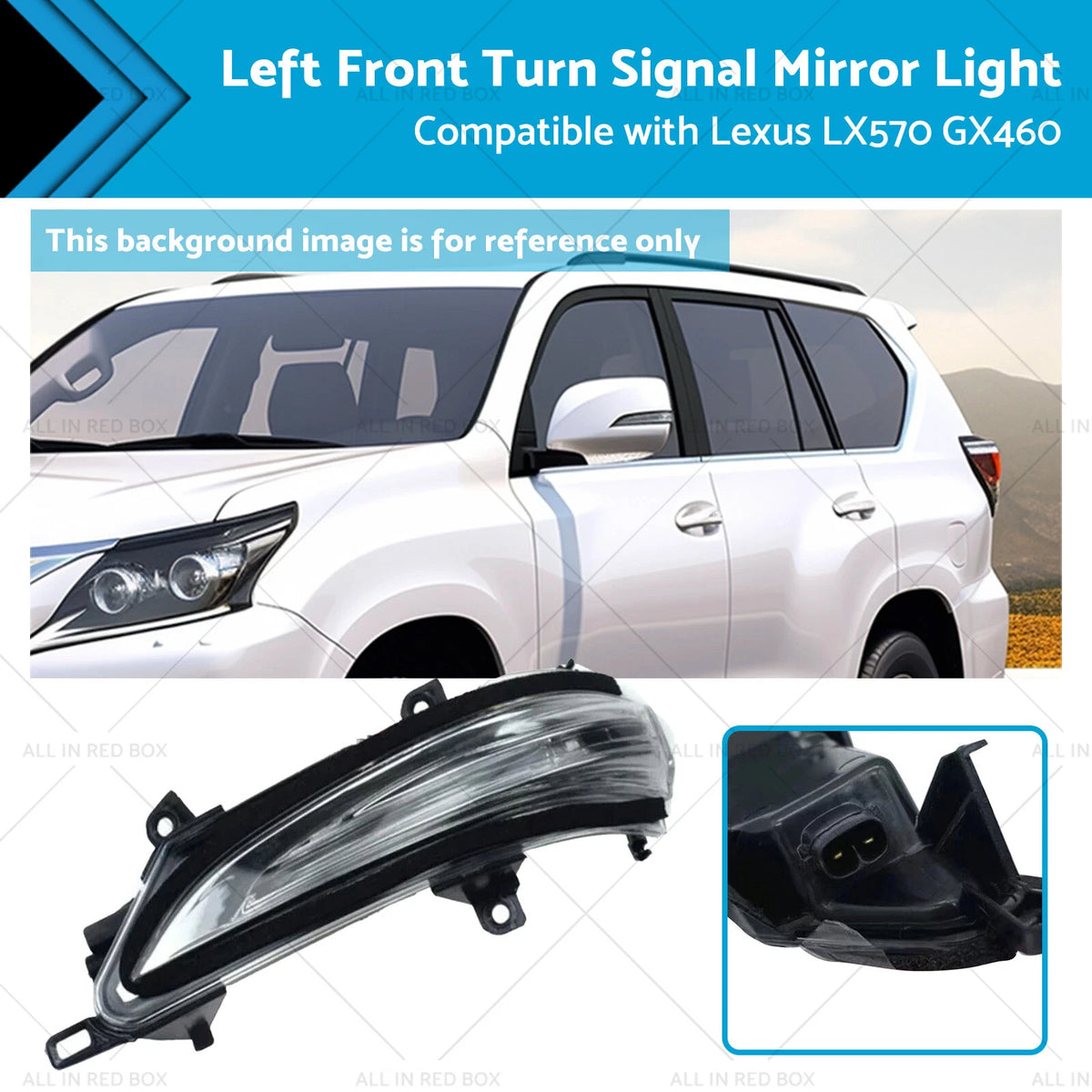 Left Front Turn Signal Mirror Light for Lexus LX570 GX460 (2013–2020)