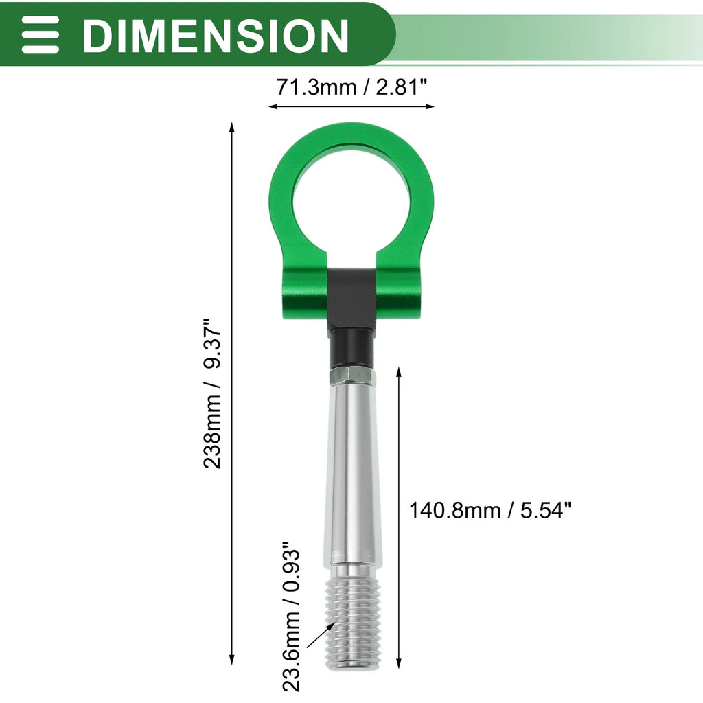 Tow Hook 23.6mm Aluminum Alloy Replacement for Mitsubishi Lancer (2007–2012)