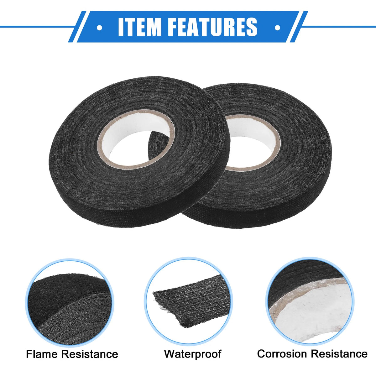 2 Pcs Muffler Tape 0.6 Inch x 66 Ft for Universal Car Noise Protection