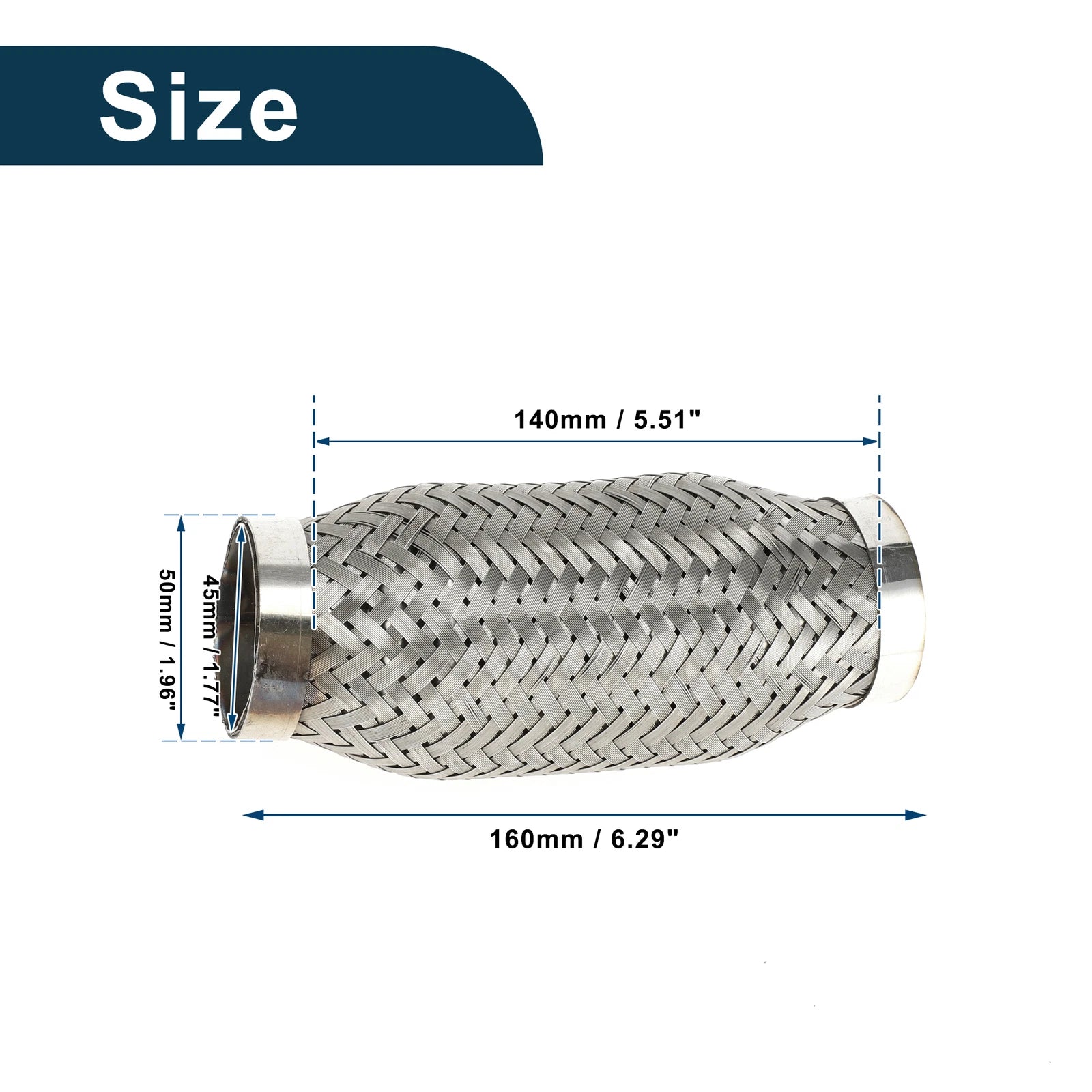 Exhaust Flex Pipe 1.96 Inch OD for