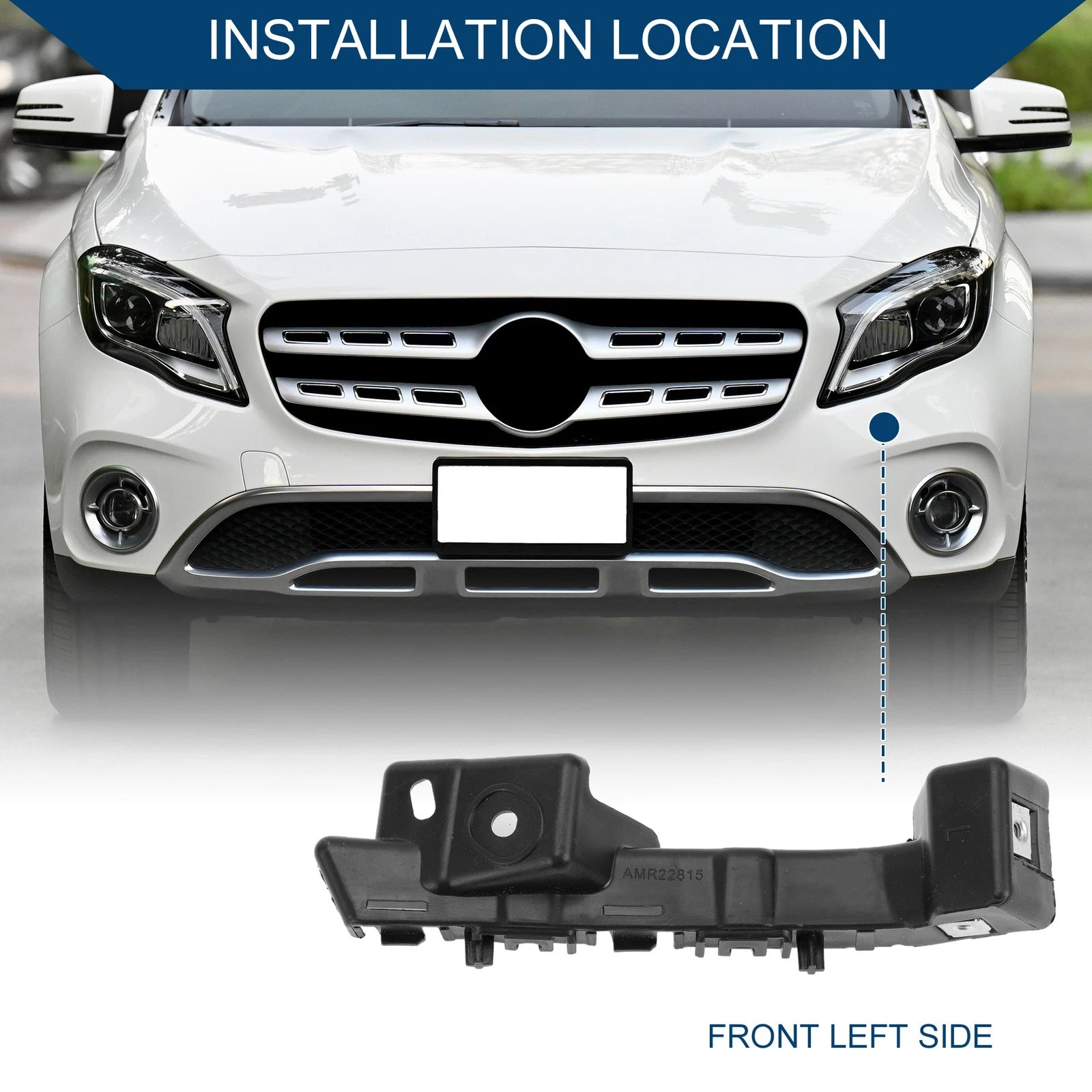 Left Front Bumper Support Bracket for Chevy Malibu (2016–2022) ABS Black