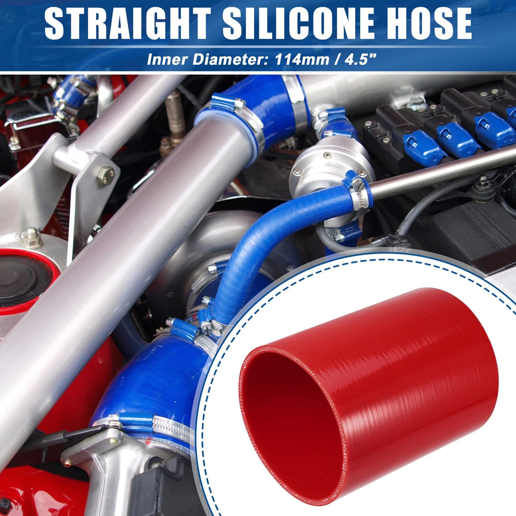 Silicone Reducer Hose Coupler for Car Intercooler (4.5" ID, 6" Length) Red