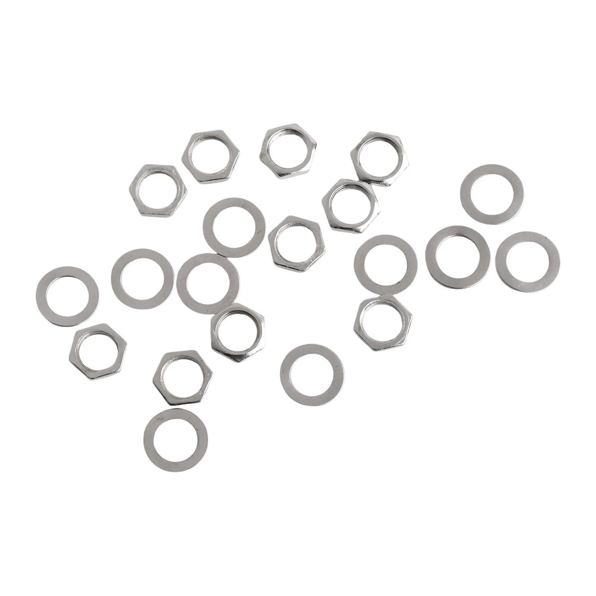 10X 9MM Guitar Potentiometer Nuts and Washers Complete Set