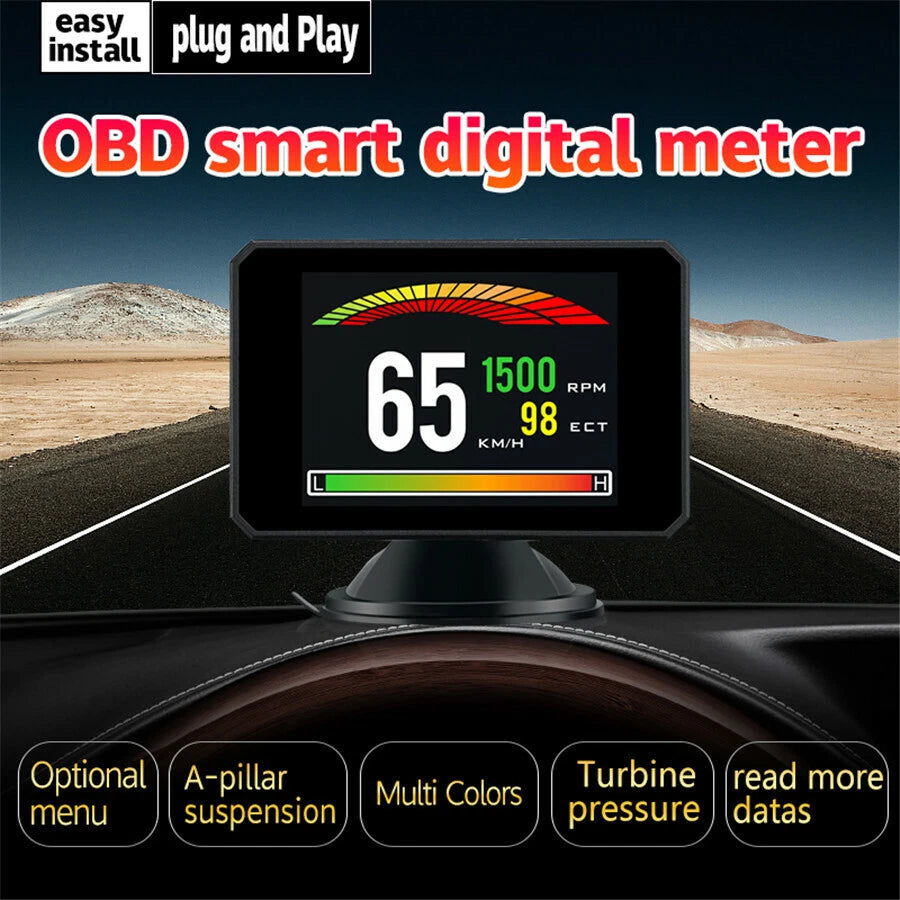 3.9" Multi-functions OBD2 HUD Parameter Gauge Car Head UP Display with Bracket