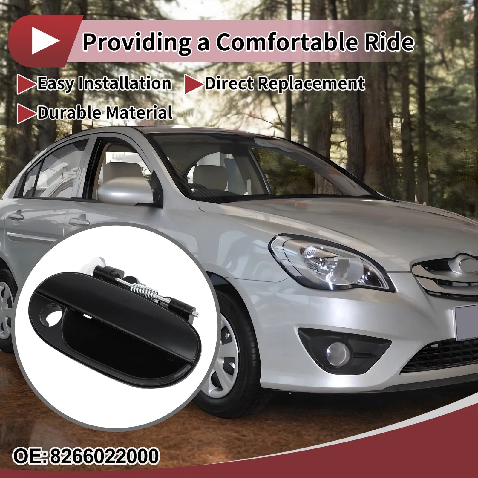 Exterior Door Handle Front Right Replacement for Hyundai Accent (2018–2023)