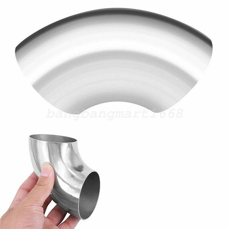 2X 51mm 304 Stainless Steel 90 Degree Bend Elbow Exhaust Pipe