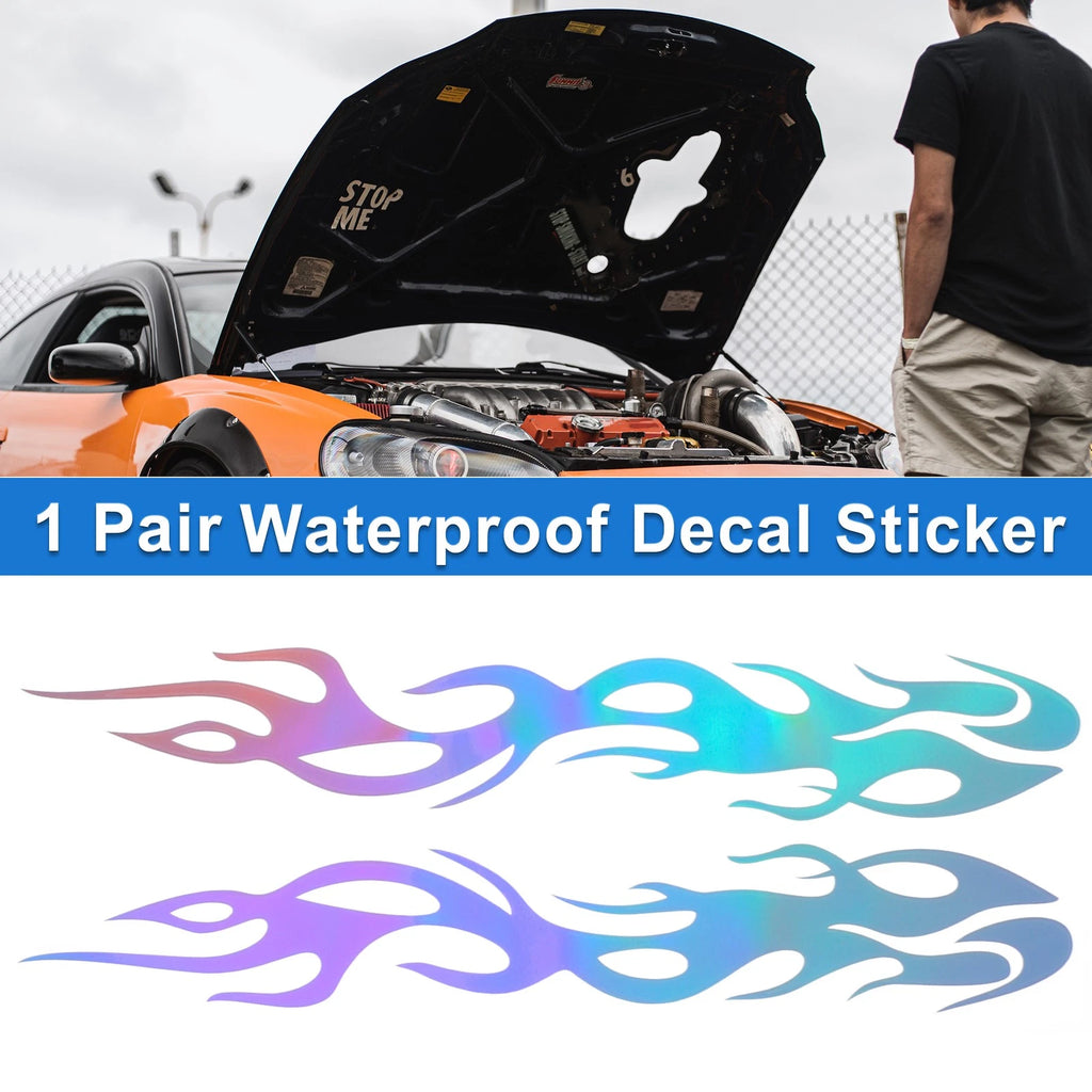 1 Pair Flame Pattern Car Bumper Sticker Decal Waterproof for Universal Fit