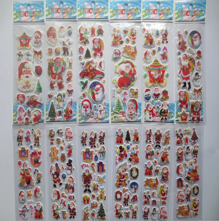 5 Pack Christmas Stickers for Kids Craft & Gift Card-Making Decor