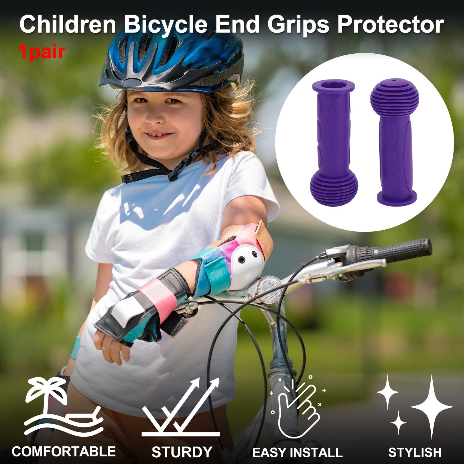 110mm Soft MTB Handlebar Grip Covers Protector for Child Bike (1 Pair)