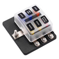 6-Way Blade Fuse Box with LED Indicator for Universal Applications (Car/Marine)