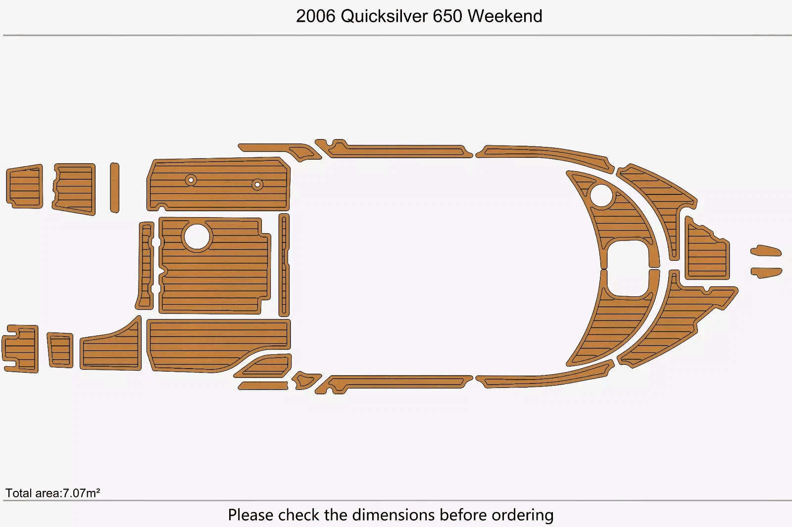 EVA Pads for Quicksilver 650 Weekend (2006) - Foam Teak Deck Flooring Mat
