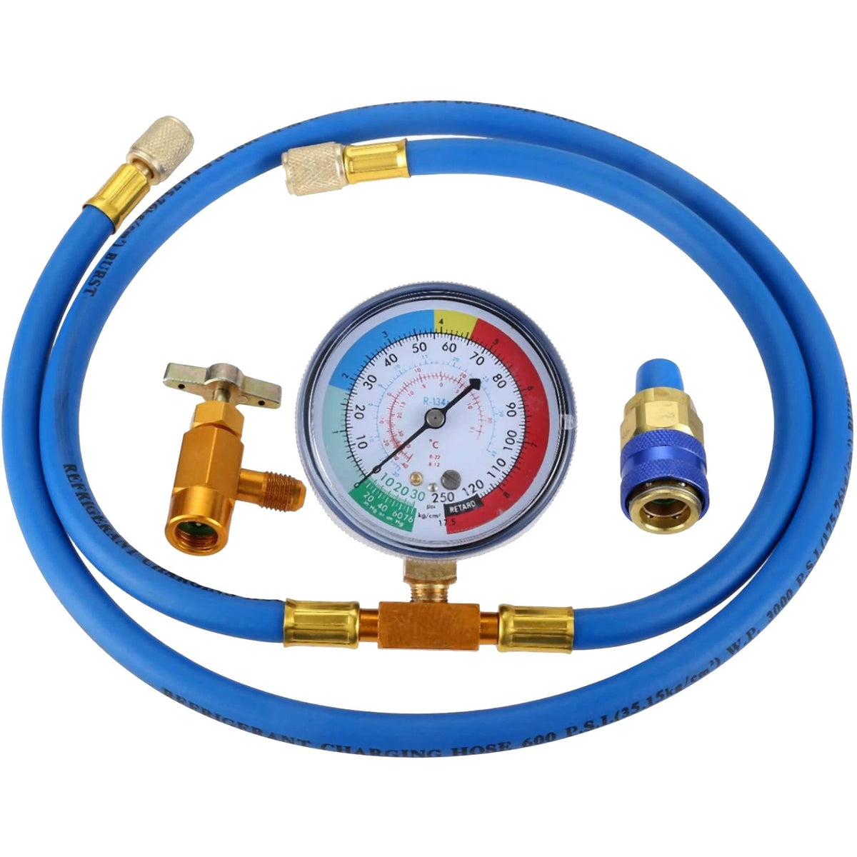 AC Refrigeration R134A Charging Hose with Pressure Gauge for Universal Use