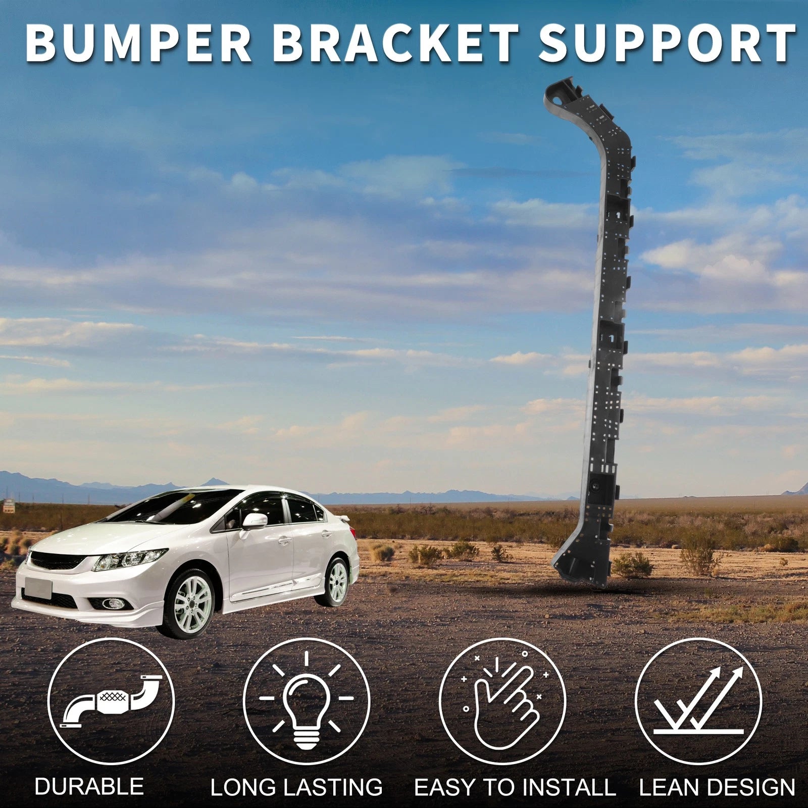 Right Rear Bumper Retainer Bracket Replacement for Honda Civic Sedan (2001–2005)