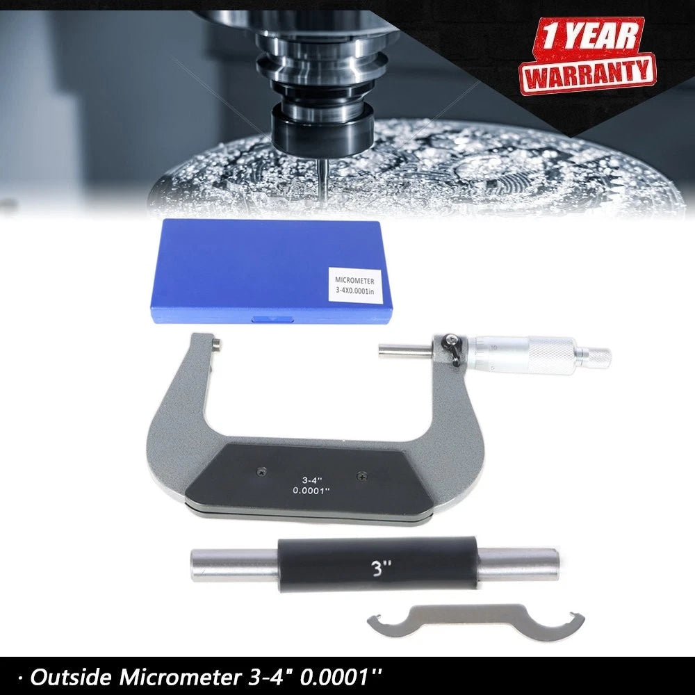 3-4" Outside Micrometer for Precision Measurement (Carbide Tipped)