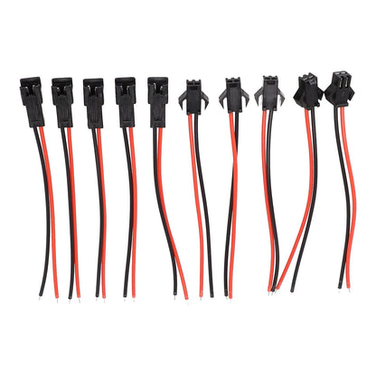 10PCS Black Rubber Shell 2P Female Male Connector Cable Adapter