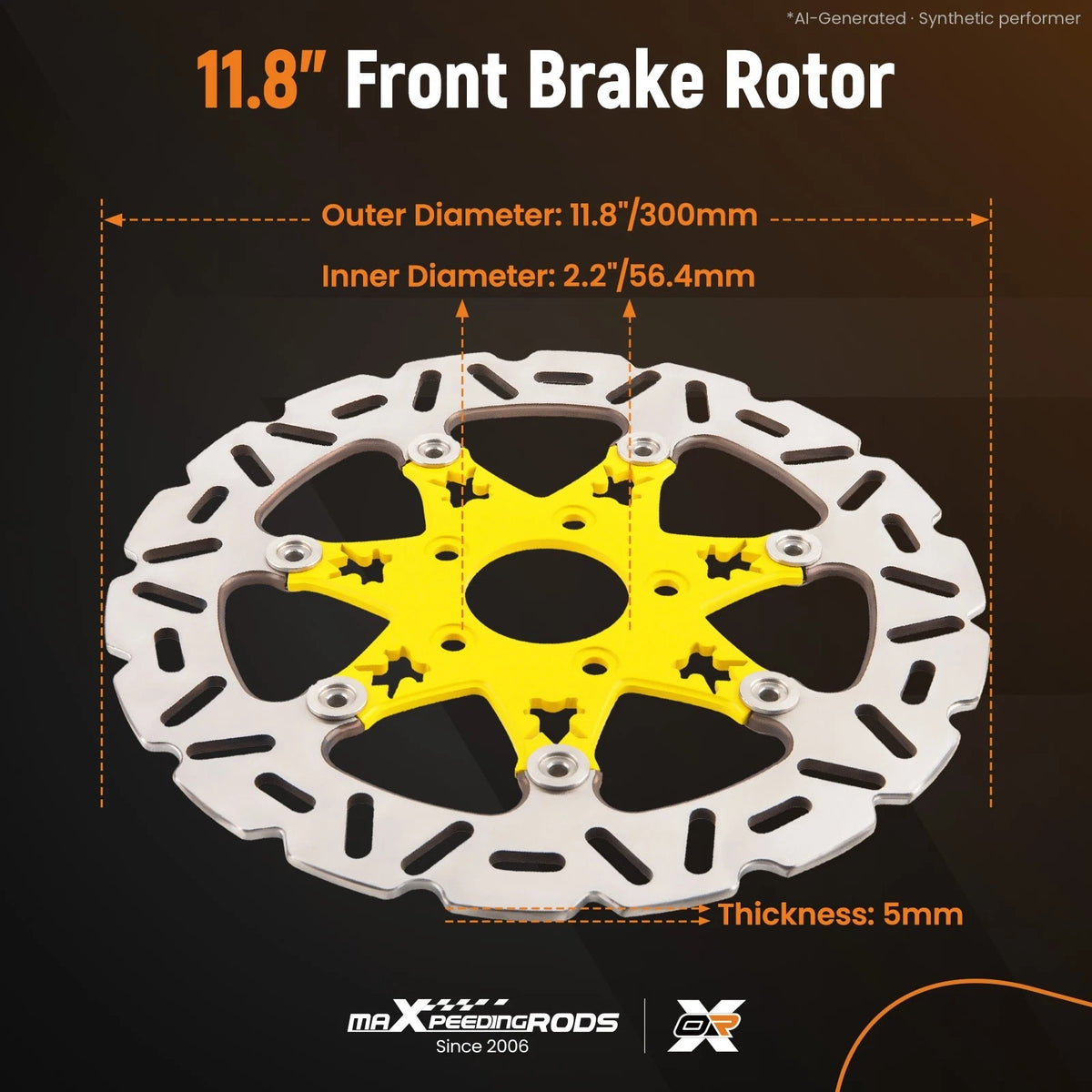 2X 11.8" Front Floating Brake Rotor for Harley-Davidson Touring (2009–2019) 299mm
