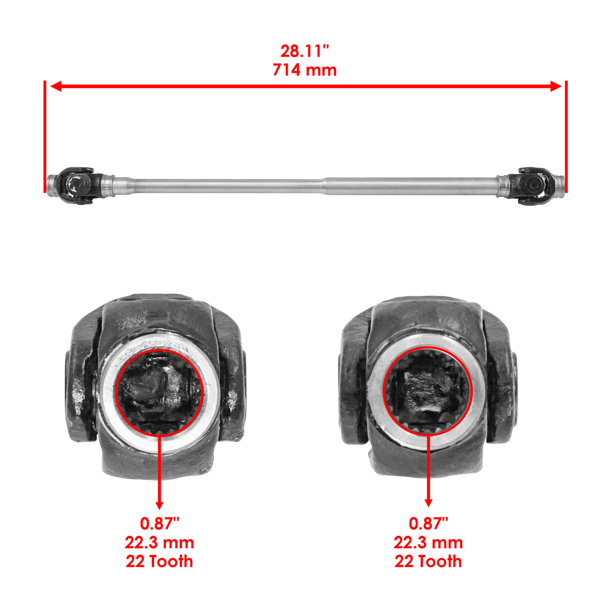 Front Propeller Drive Shaft Replacement for Kawasaki Mule 3010 KAF620 (2001–2008)