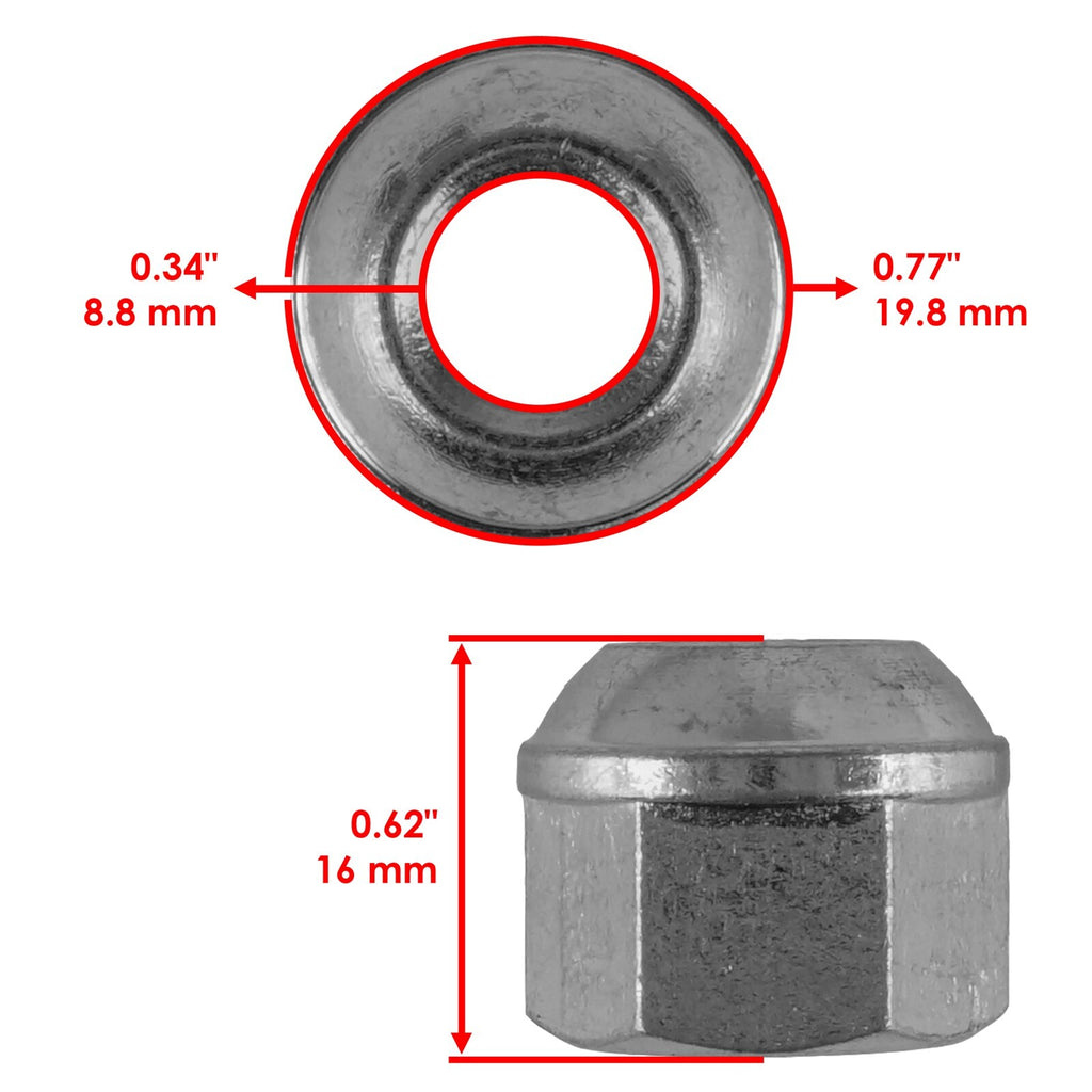 Wheel Lug Nuts Front and Rear Set for Honda FourTrax Foreman 400 (1995–1996)