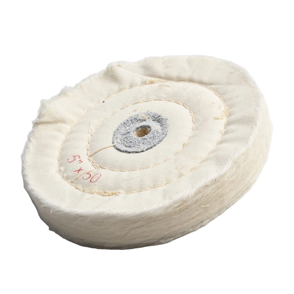Cotton Buff Wheel 5" for Grinder (125mm Outer Dia, 10mm Inner Hole)