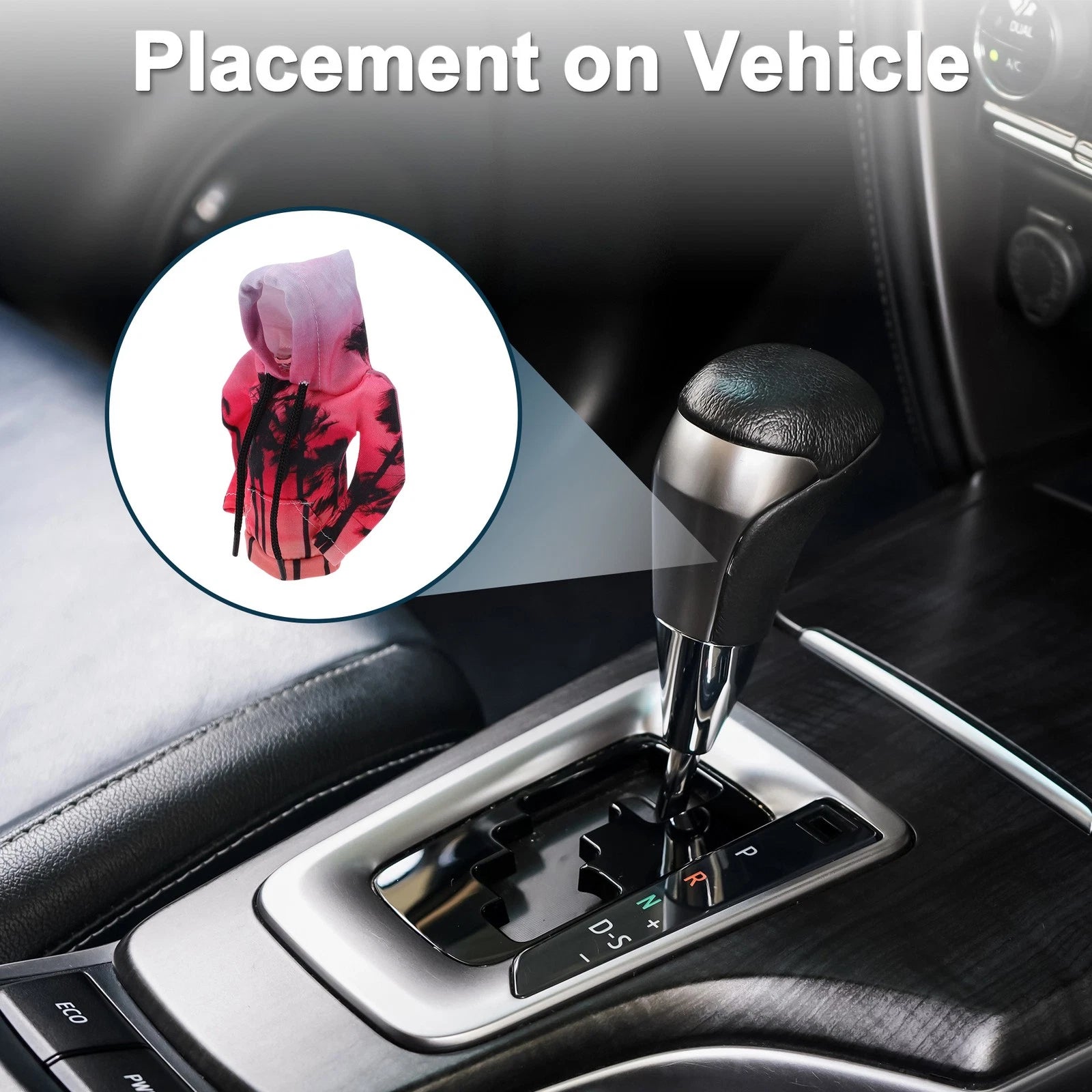 Gear Shift Knob Cover for Universal Car - Gradient Pink Coconut Tree
