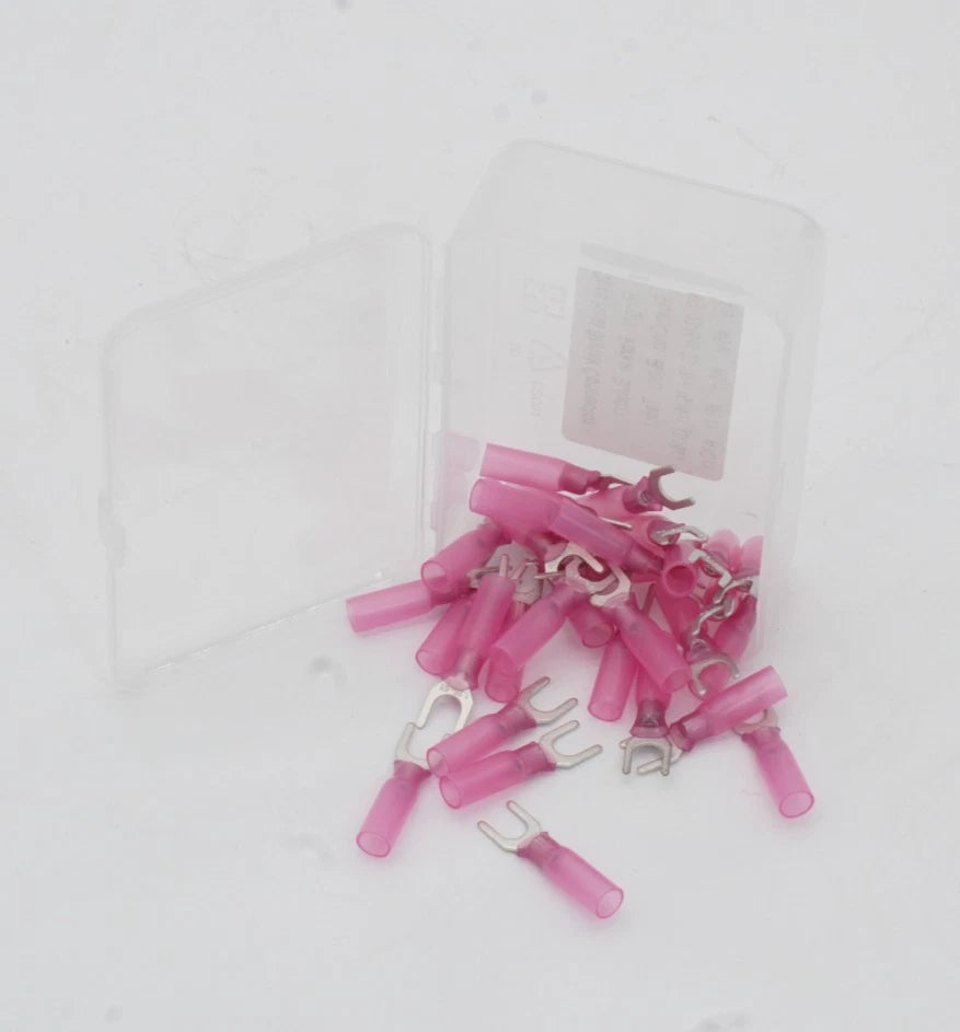 30-Pack Marine HDPE Heat Shrink Fork Terminal Connector #5 22-16 AWG