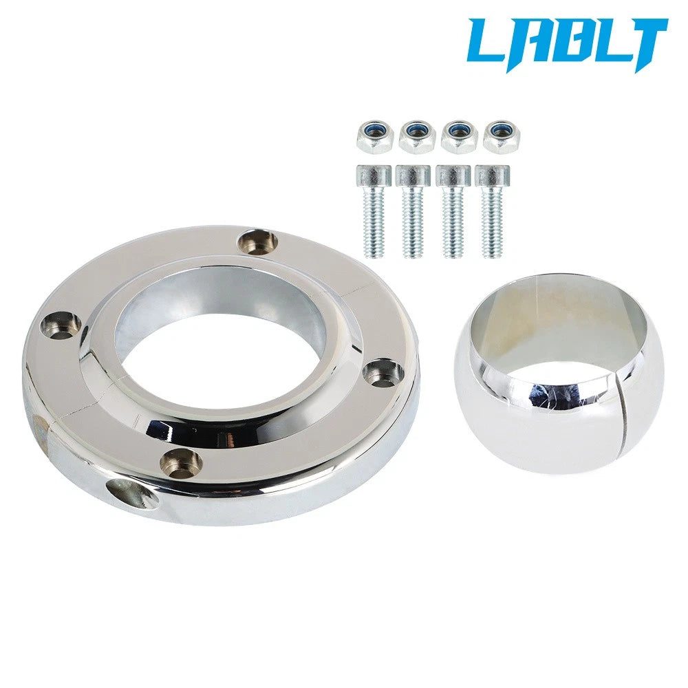 Steering Column Floor Mount for Universal 2in Columns (Chrome)