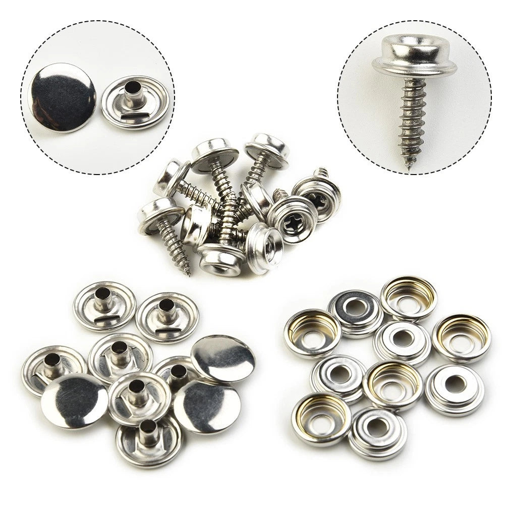40pcs Metal Snap Fasteners for Sewing Buttons Tools