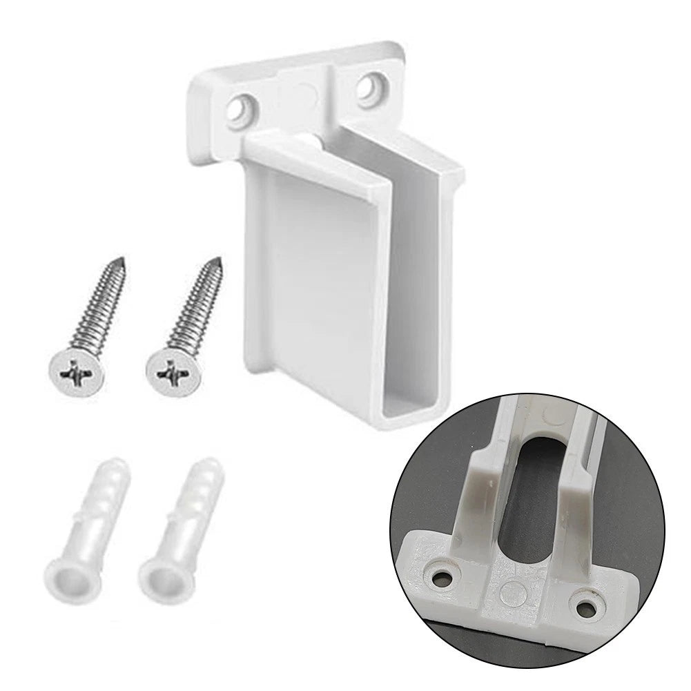 Closet Rod Hardware Brackets for Wardrobe Rod End Support (ABS, White)